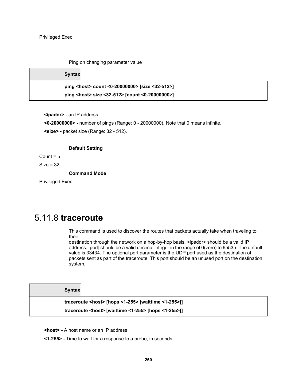 8 traceroute | Fortinet MR1 User Manual | Page 250 / 640