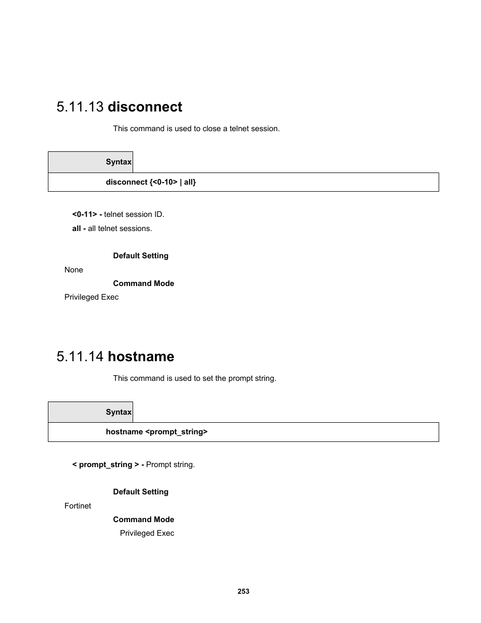 13 disconnect, 14 hostname | Fortinet MR1 User Manual | Page 253 / 640