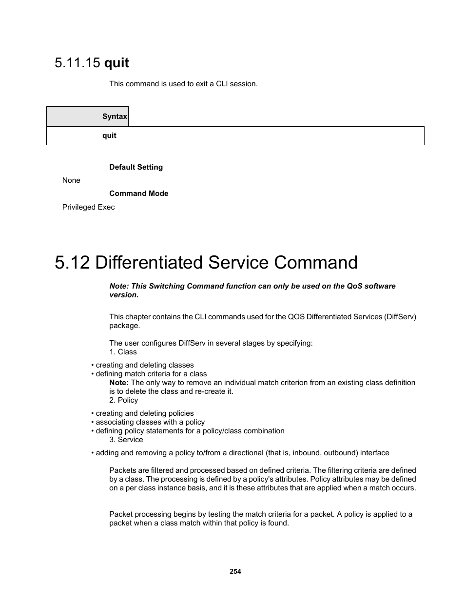 15 quit, 12 differentiated service command | Fortinet MR1 User Manual | Page 254 / 640