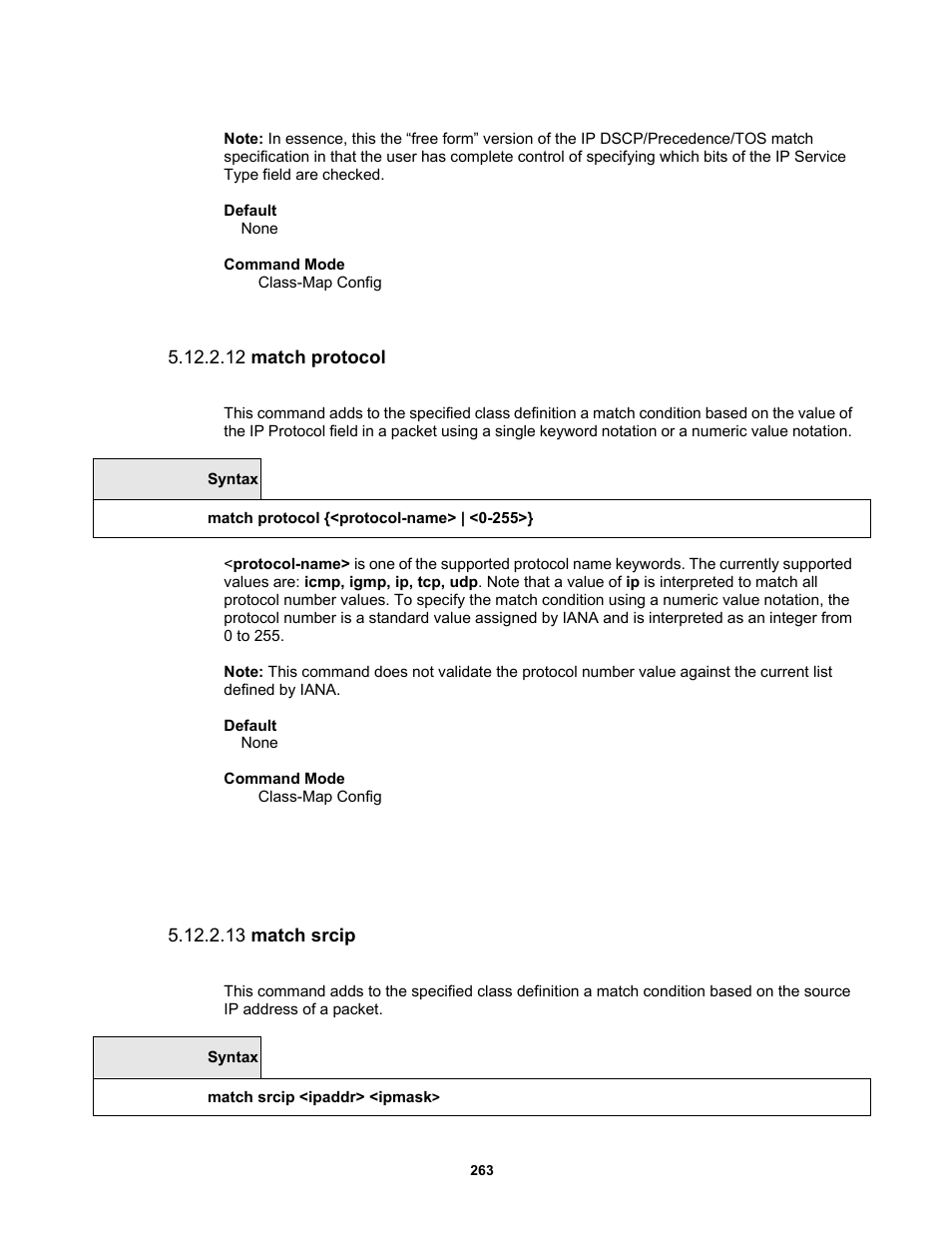 12 match protocol, 13 match srcip | Fortinet MR1 User Manual | Page 263 / 640