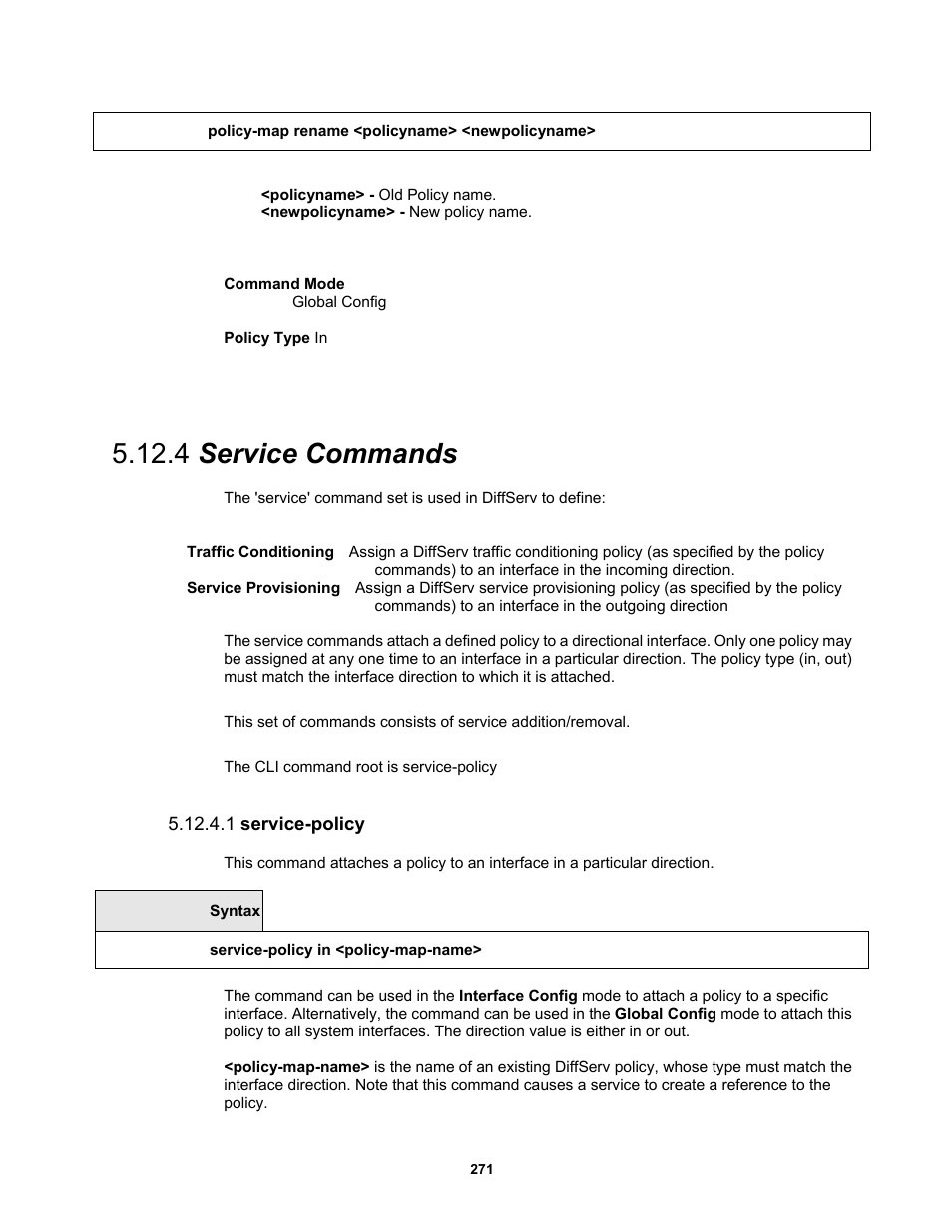 4 service commands, 1 service-policy | Fortinet MR1 User Manual | Page 271 / 640