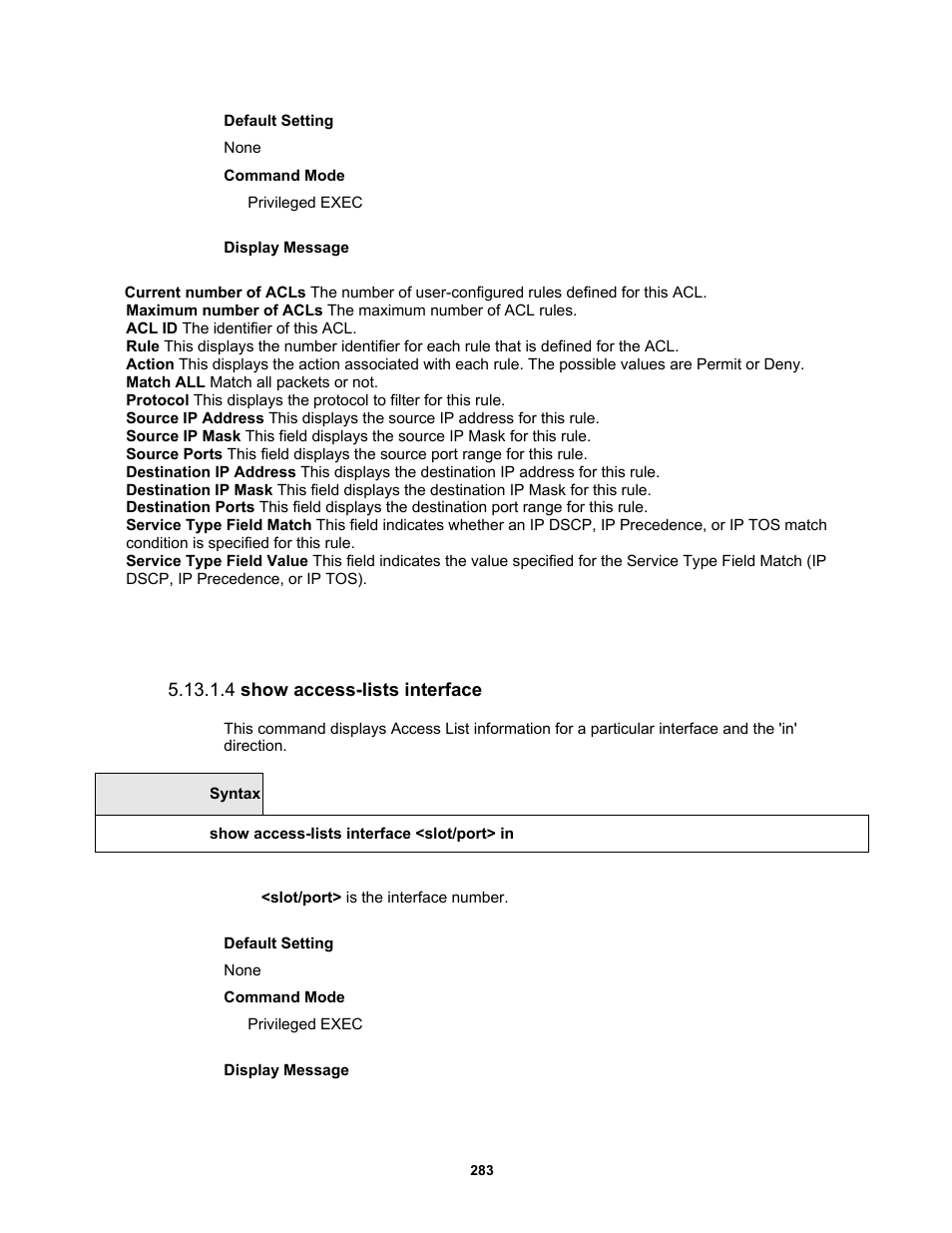 4 show access-lists interface | Fortinet MR1 User Manual | Page 283 / 640