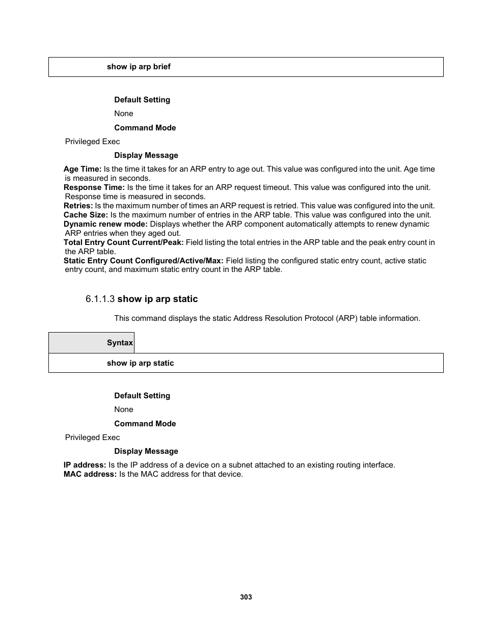 3 show ip arp static | Fortinet MR1 User Manual | Page 303 / 640