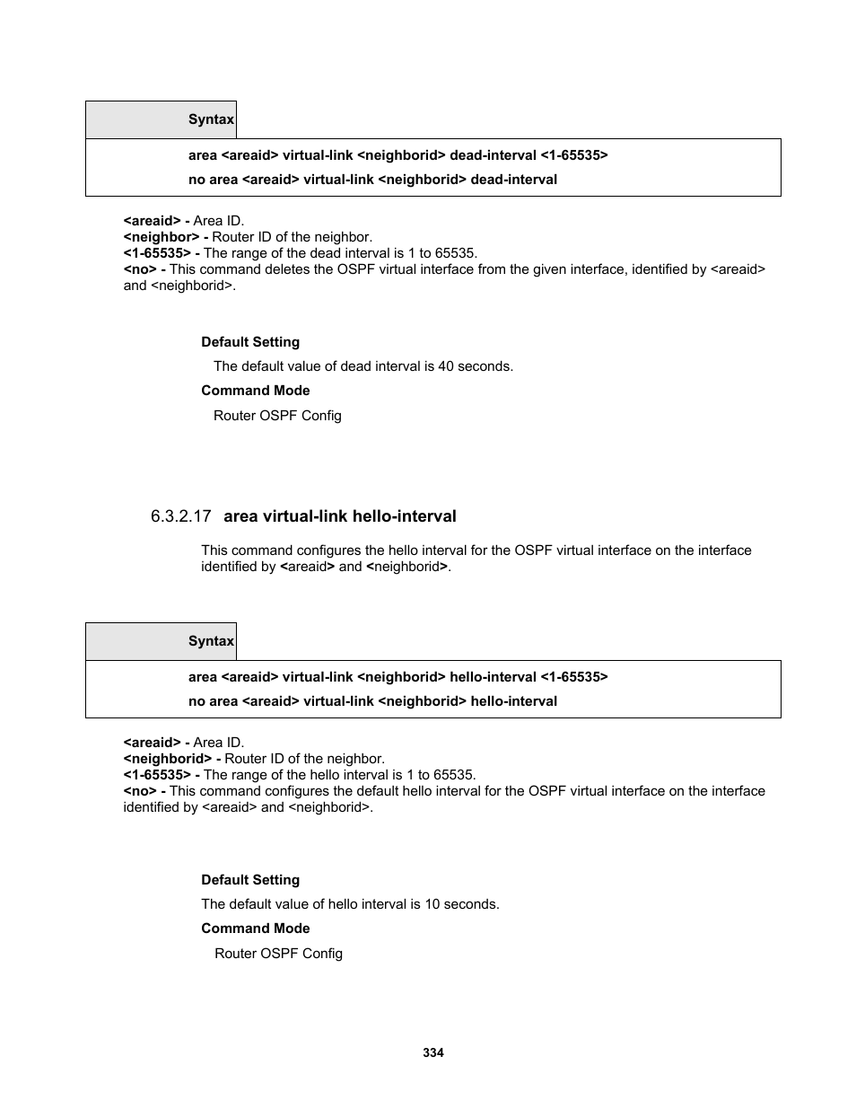 17 area virtual-link hello-interval | Fortinet MR1 User Manual | Page 334 / 640