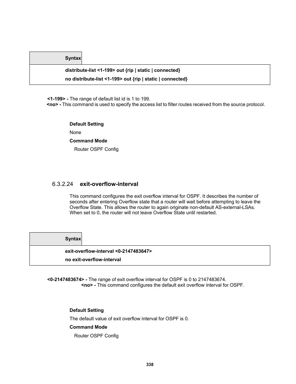 24 exit-overflow-interval | Fortinet MR1 User Manual | Page 338 / 640