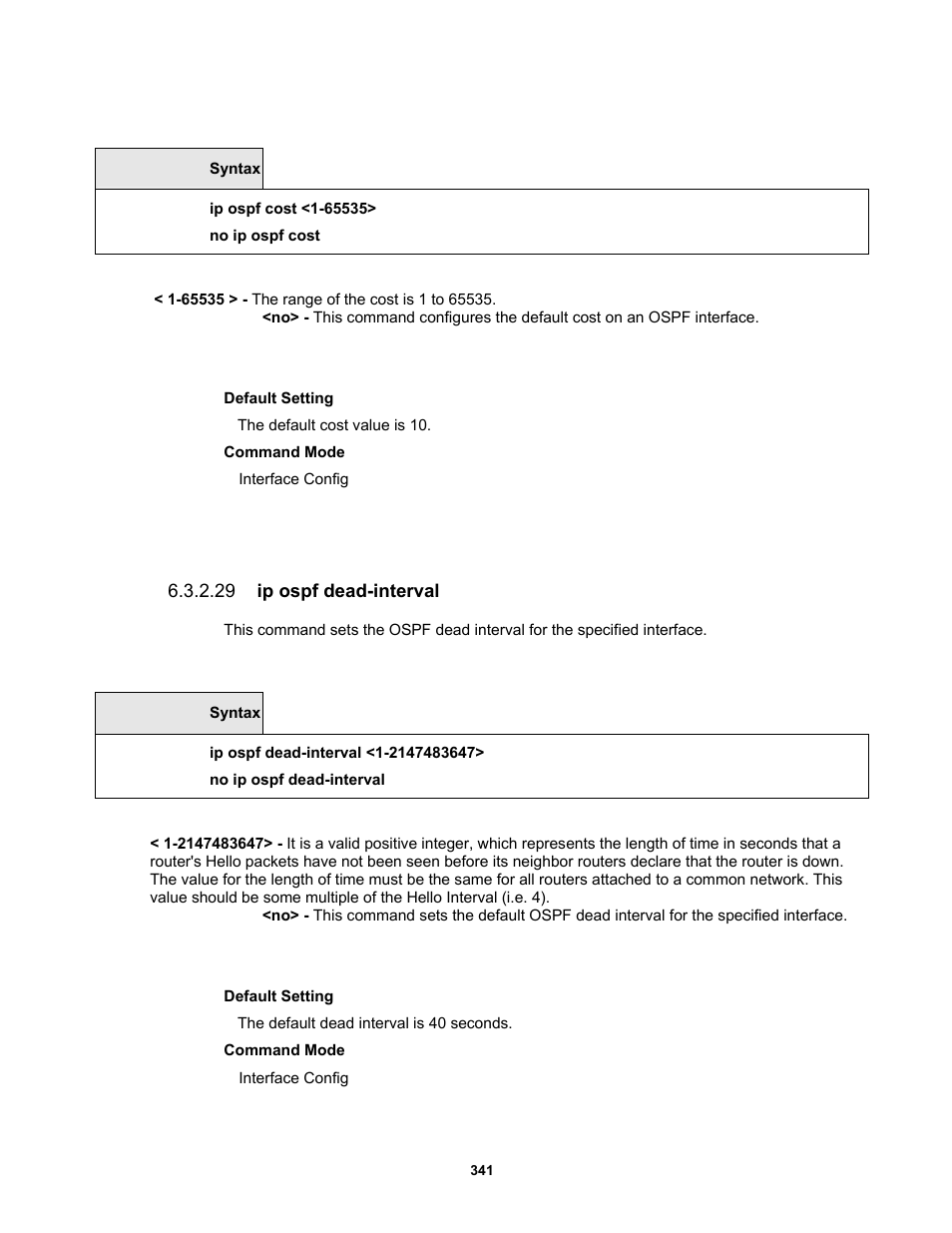 29 ip ospf dead-interval | Fortinet MR1 User Manual | Page 341 / 640