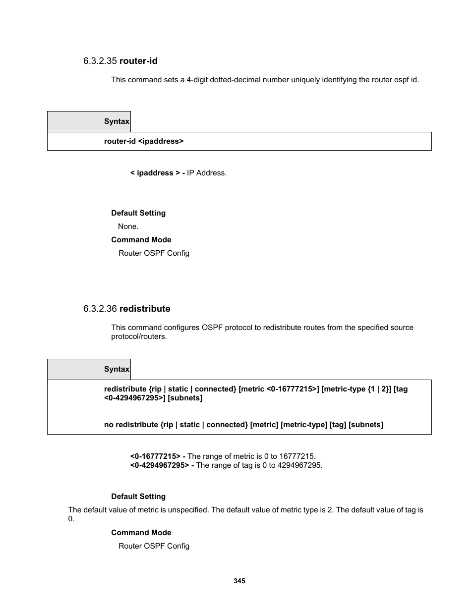 35 router-id, 36 redistribute | Fortinet MR1 User Manual | Page 345 / 640