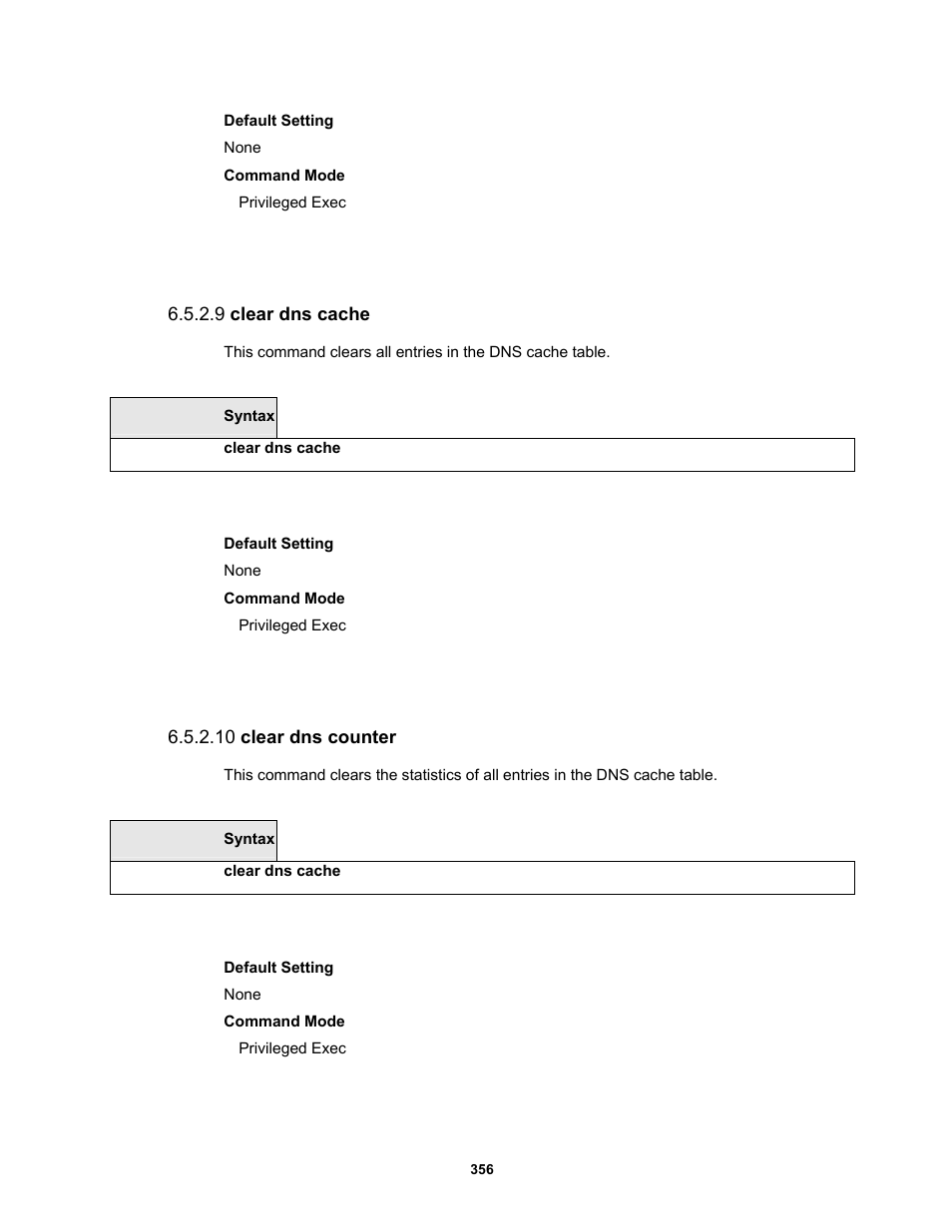 9 clear dns cache, 10 clear dns counter | Fortinet MR1 User Manual | Page 356 / 640