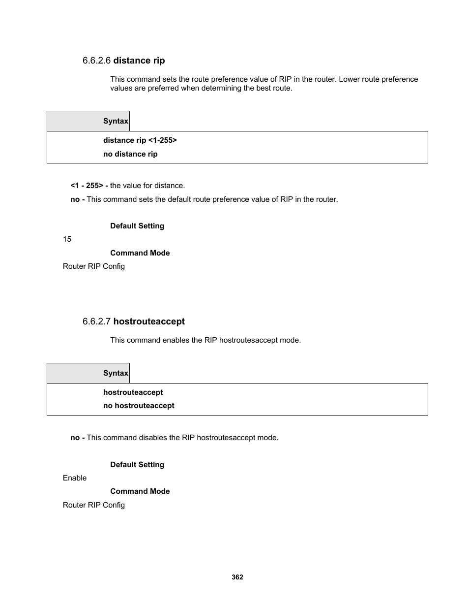 6 distance rip, 7 hostrouteaccept | Fortinet MR1 User Manual | Page 362 / 640