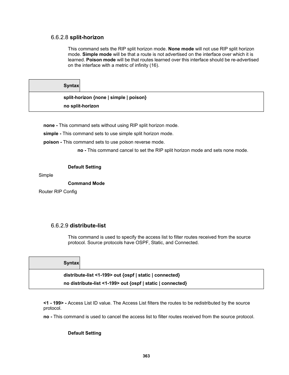 8 split-horizon, 9 distribute-list | Fortinet MR1 User Manual | Page 363 / 640