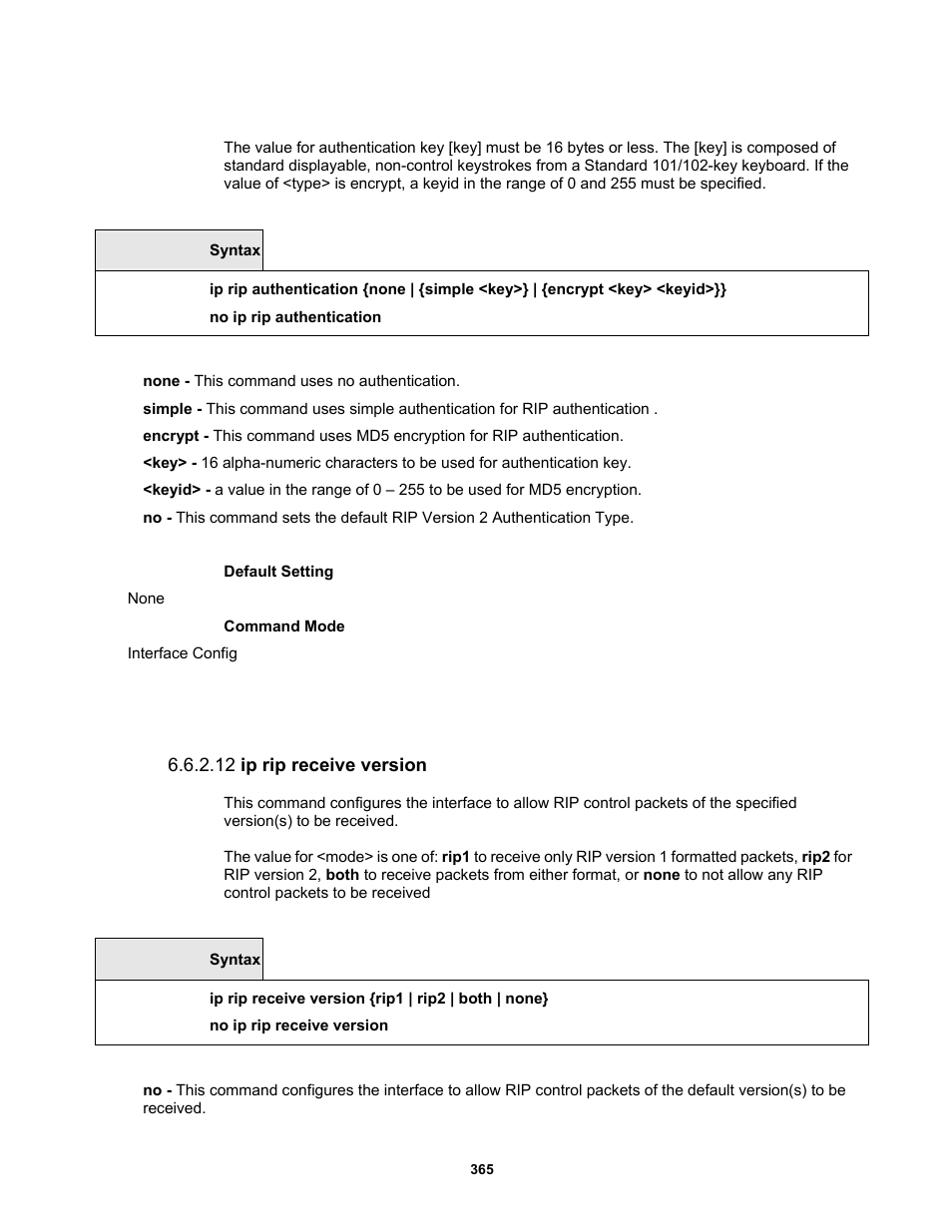 12 ip rip receive version | Fortinet MR1 User Manual | Page 365 / 640