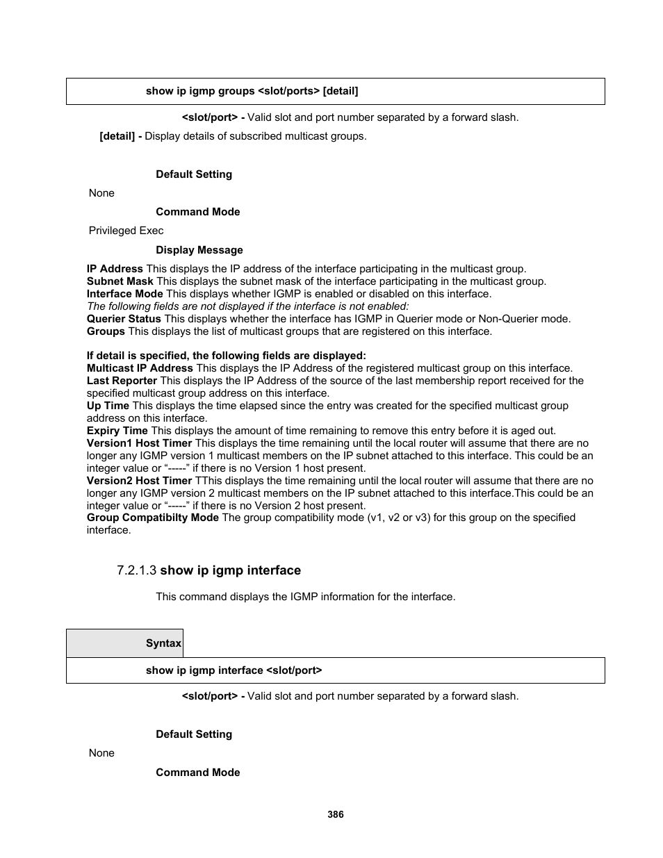 3 show ip igmp interface | Fortinet MR1 User Manual | Page 386 / 640