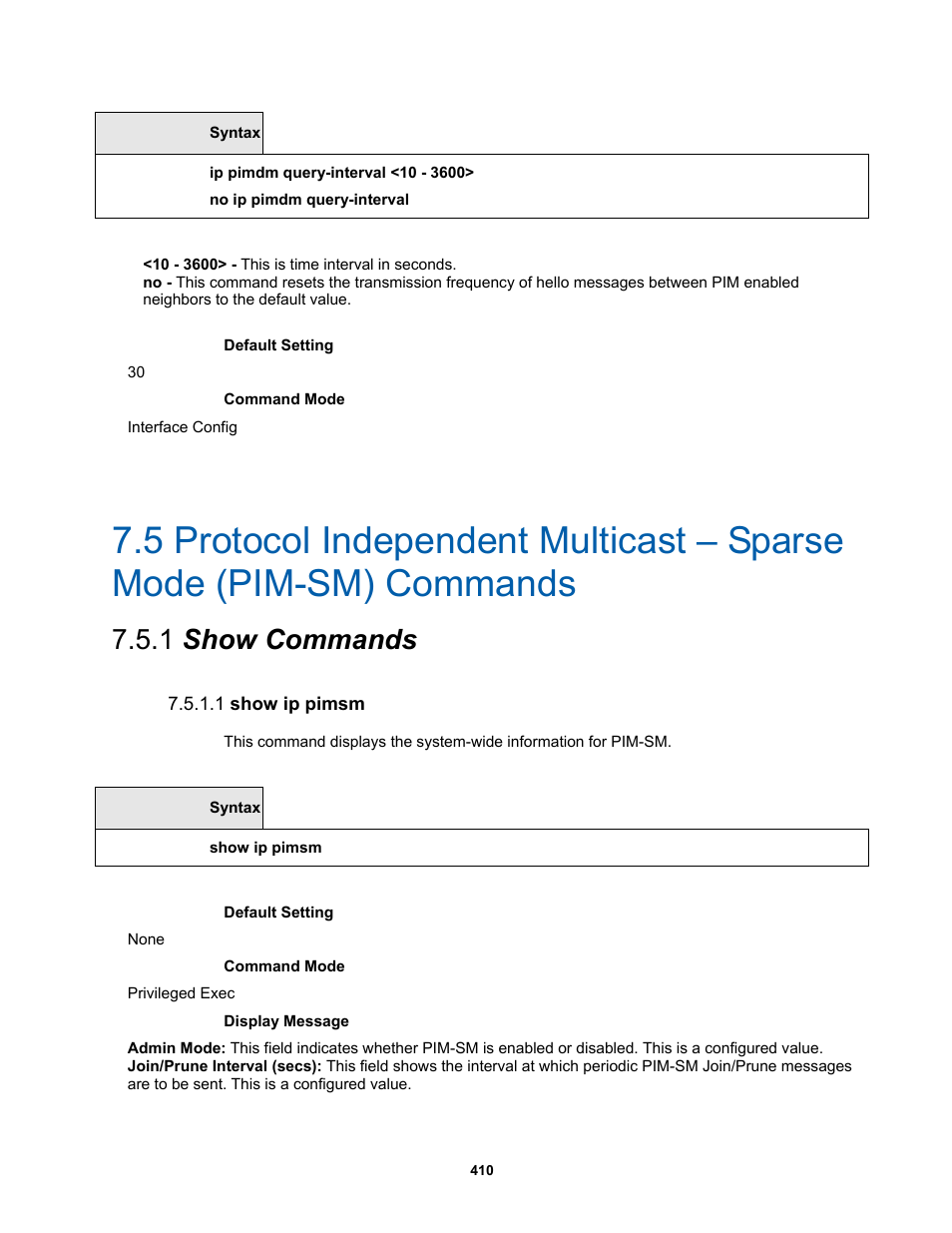 1 show commands, 1 show ip pimsm | Fortinet MR1 User Manual | Page 410 / 640