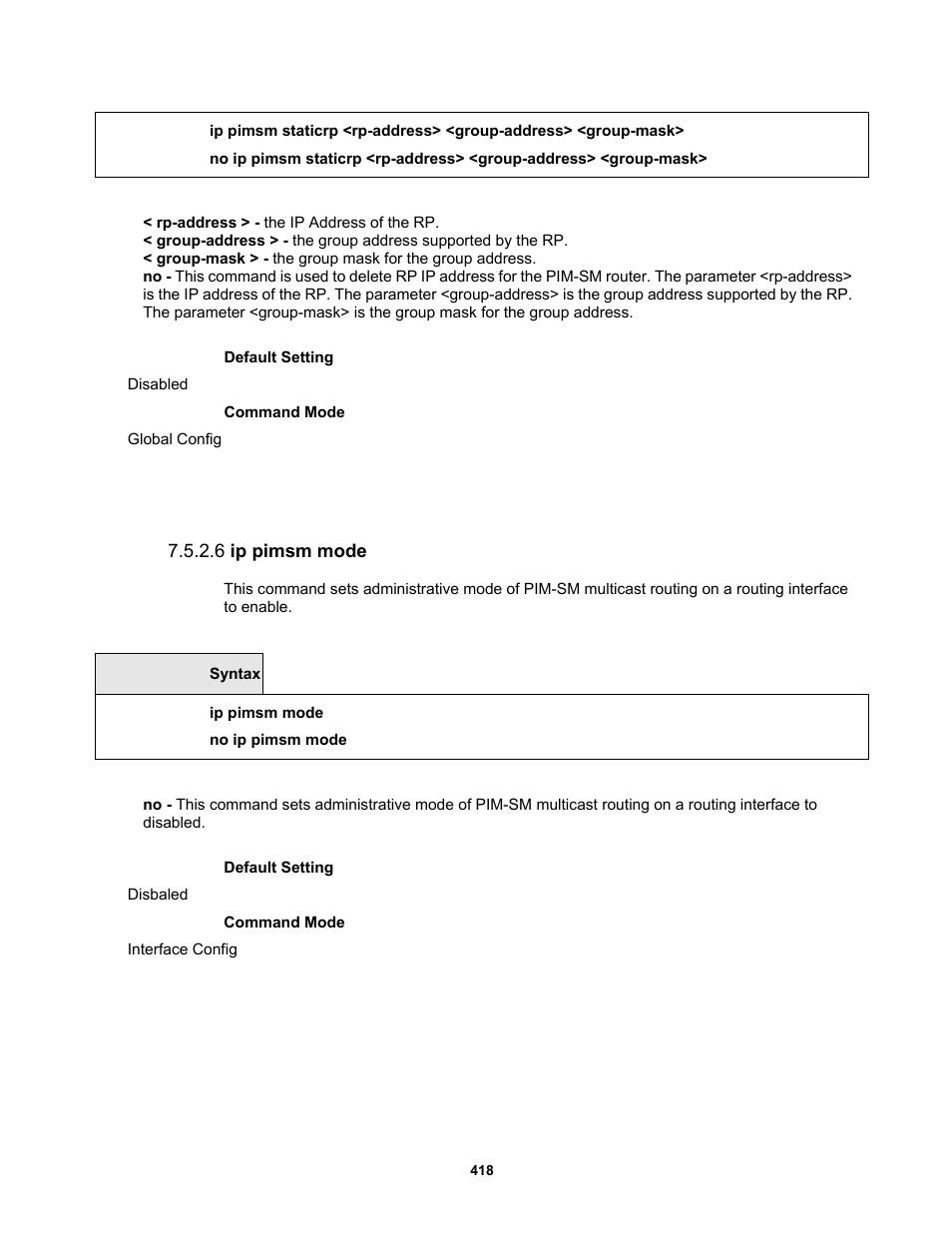 6 ip pimsm mode | Fortinet MR1 User Manual | Page 418 / 640