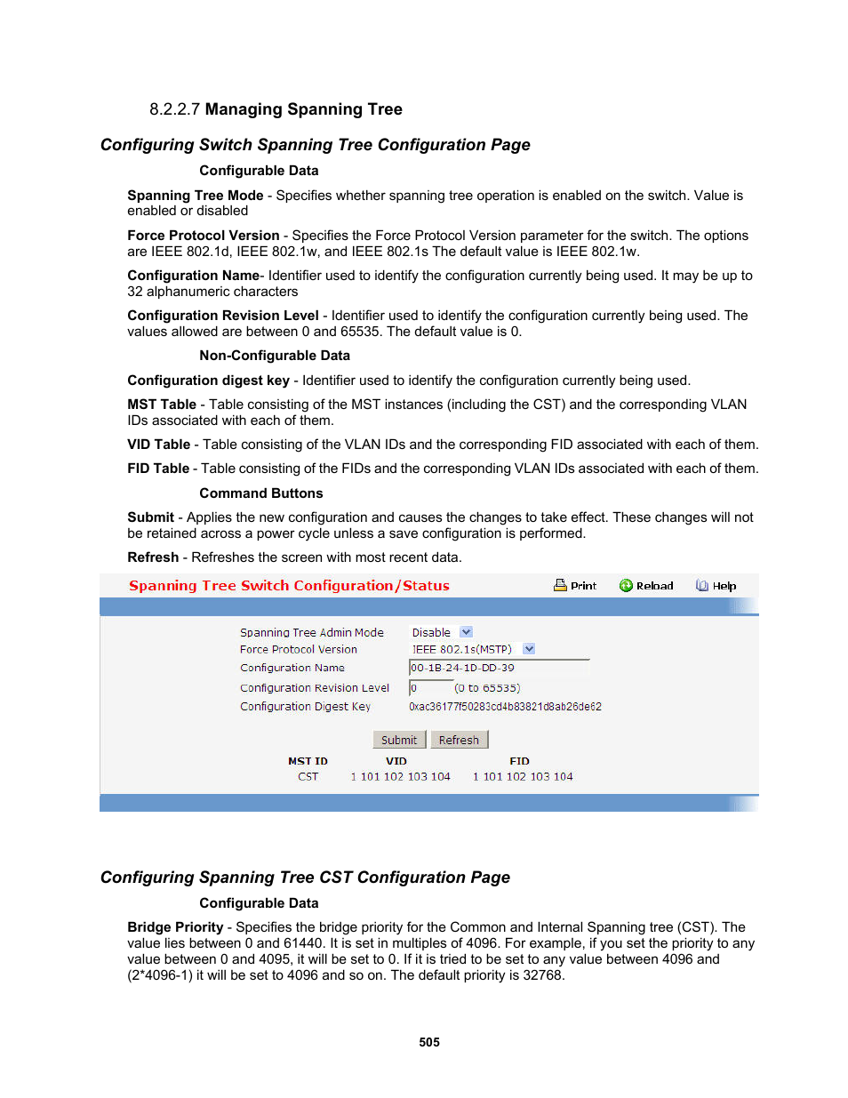 7 managing spanning tree | Fortinet MR1 User Manual | Page 505 / 640