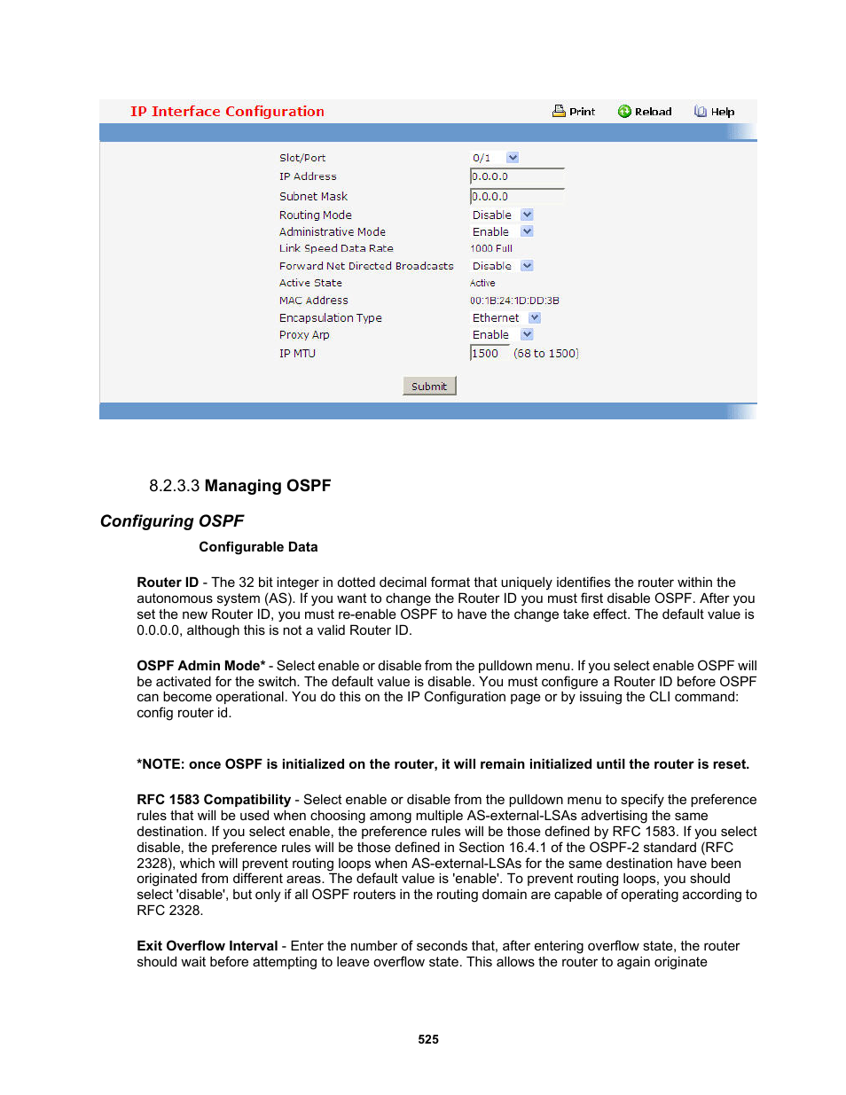 3 managing ospf | Fortinet MR1 User Manual | Page 525 / 640