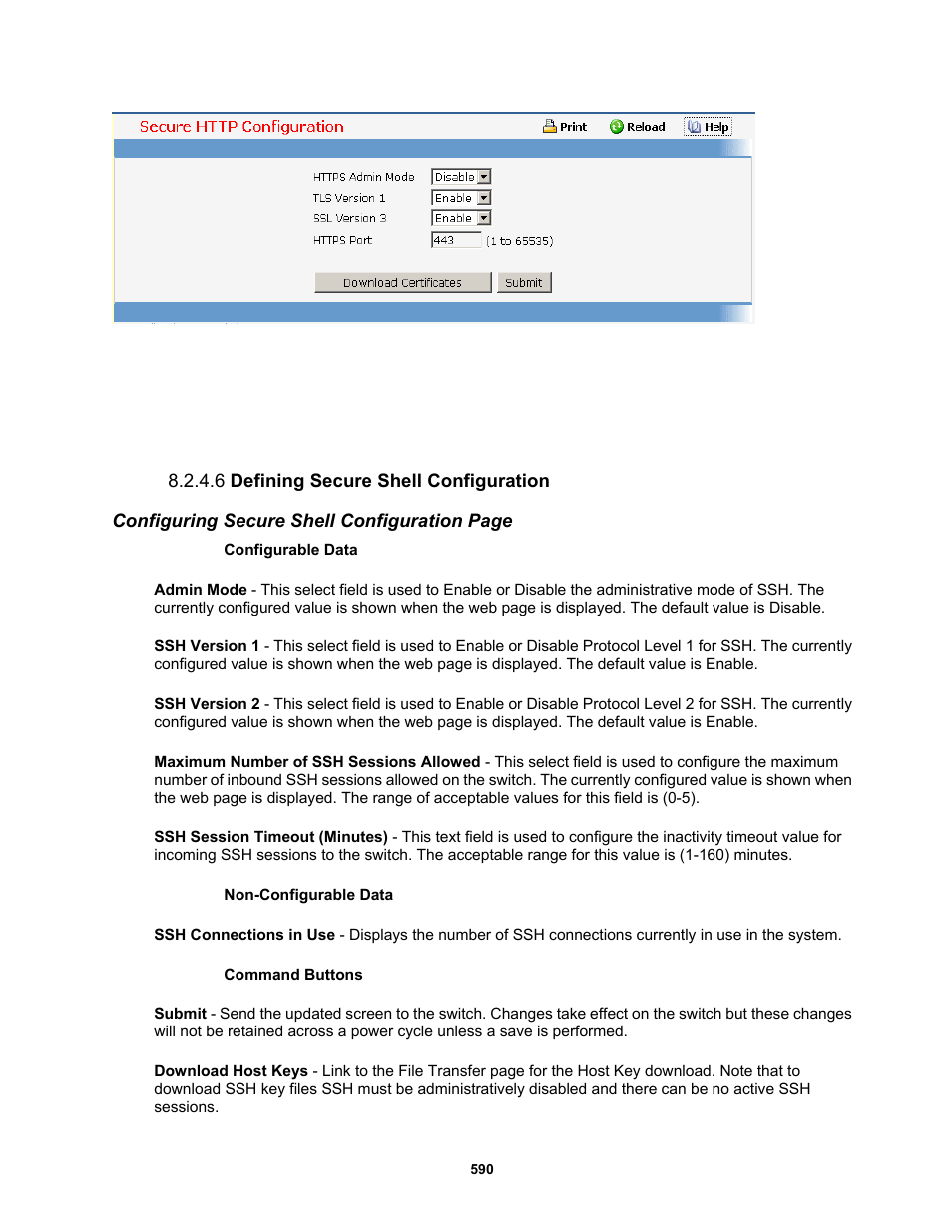 6 defining secure shell configuration | Fortinet MR1 User Manual | Page 590 / 640