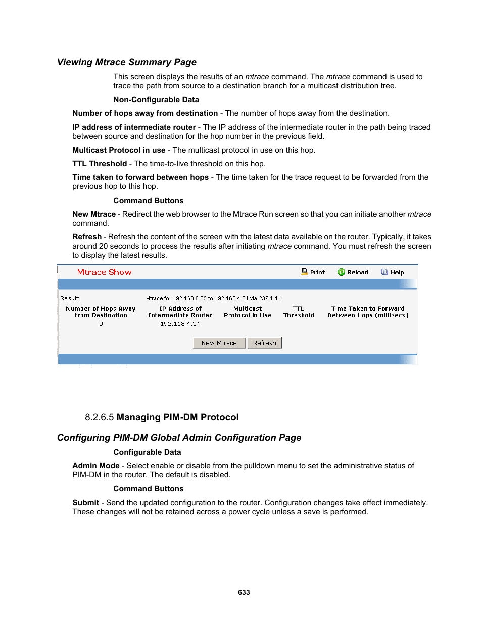 5 managing pim-dm protocol | Fortinet MR1 User Manual | Page 633 / 640