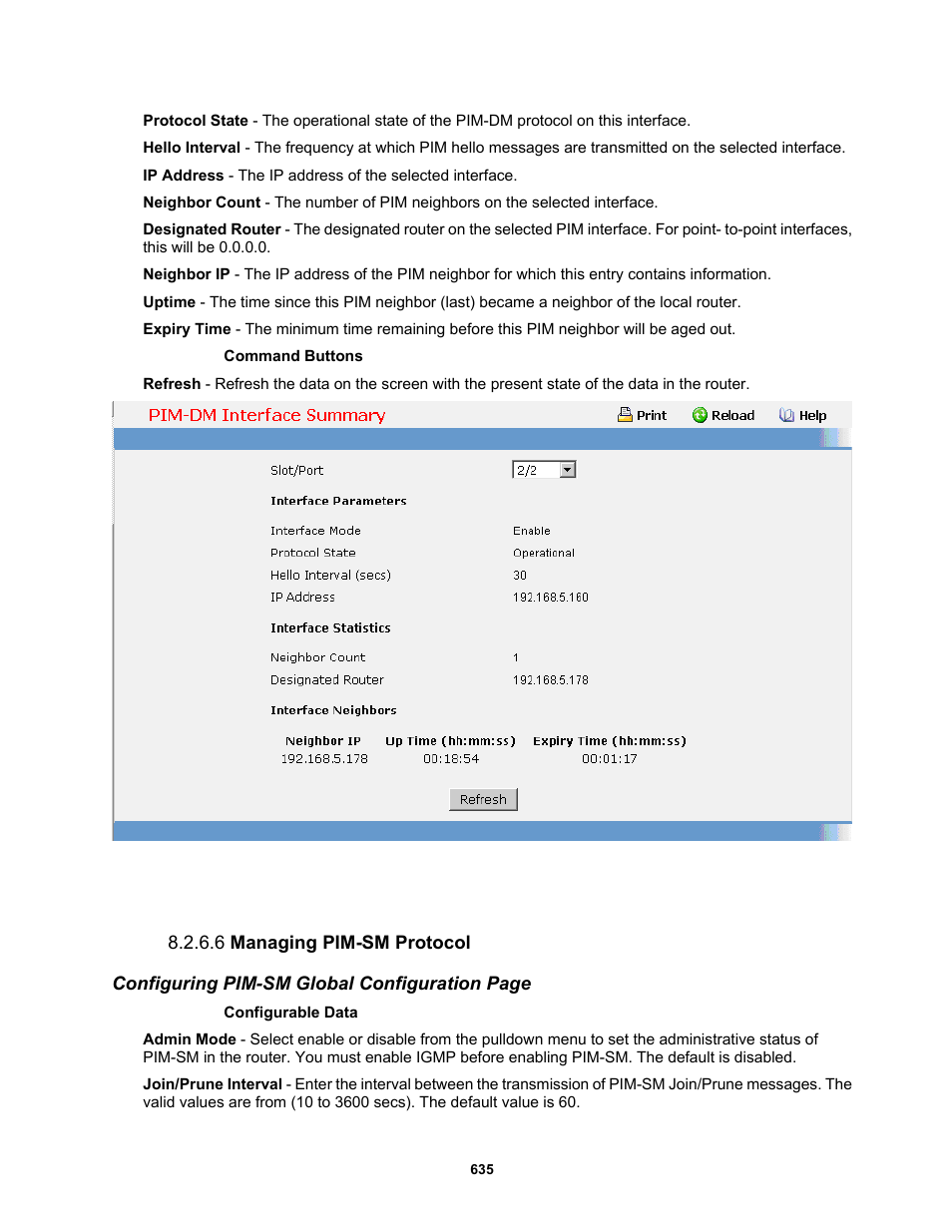 6 managing pim-sm protocol | Fortinet MR1 User Manual | Page 635 / 640