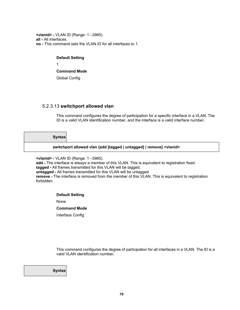 13 switchport allowed vlan | Fortinet MR1 User Manual | Page 79 / 640