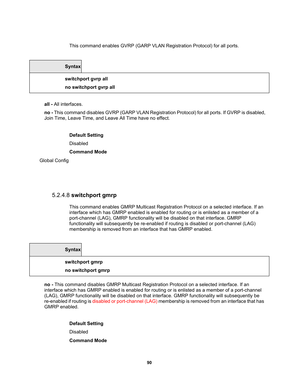 8 switchport gmrp | Fortinet MR1 User Manual | Page 90 / 640