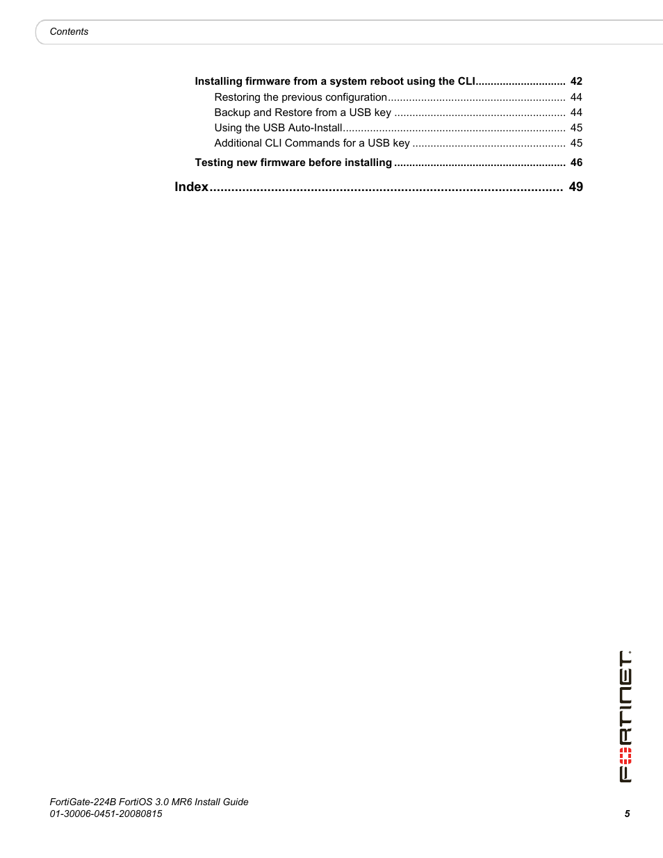 Fortinet FortiGate 224B User Manual | Page 5 / 54