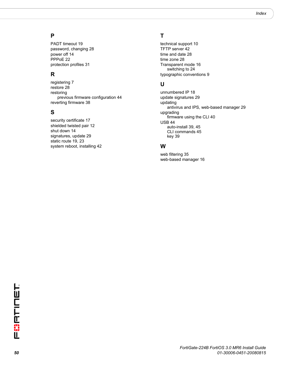 Fortinet FortiGate 224B User Manual | Page 50 / 54