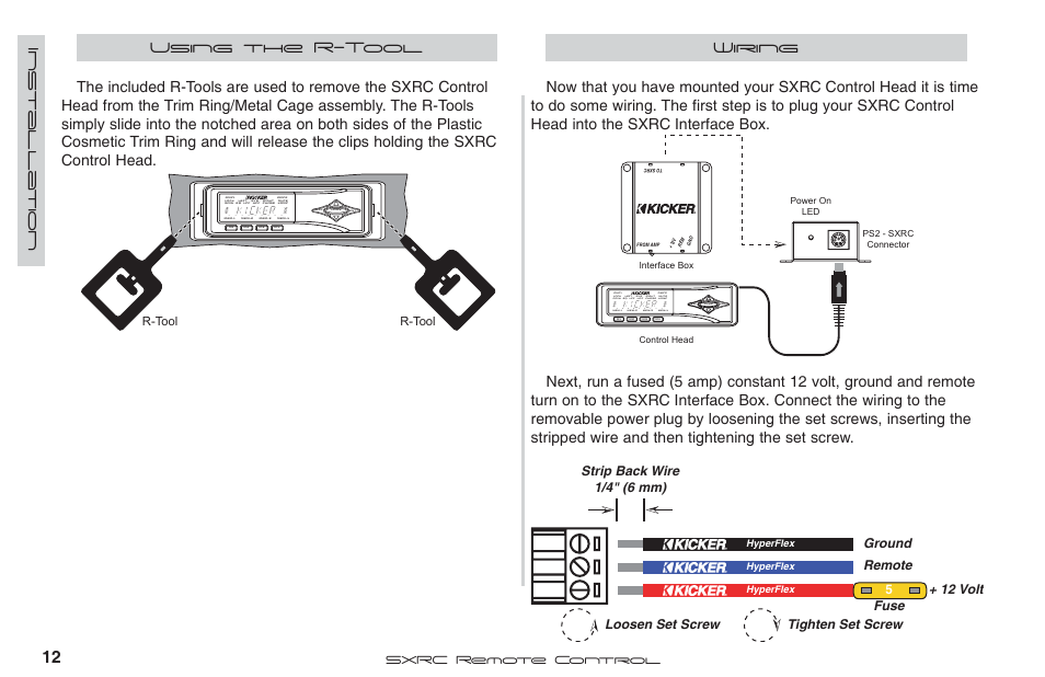 Fuse, R-tool, Sxrc remote control | Fortinet 2 SXRC User Manual | Page 12 / 88