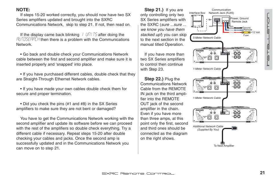 1 units, Autosearch, Step 21.) | Step 22.), Installa tion, After doing the | Fortinet 2 SXRC User Manual | Page 21 / 88
