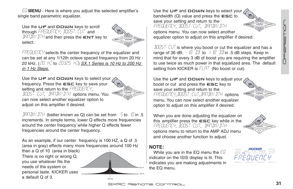 Frequency, Boost/cut, Bandwidth | 20 hz, 18 db, Flat | Fortinet 2 SXRC User Manual | Page 31 / 88