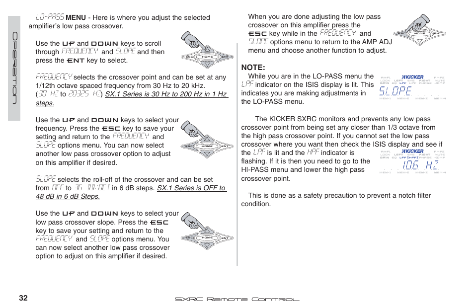 Frequency, Slope, Lo-pass | 30 hz, 36 db/oct | Fortinet 2 SXRC User Manual | Page 32 / 88