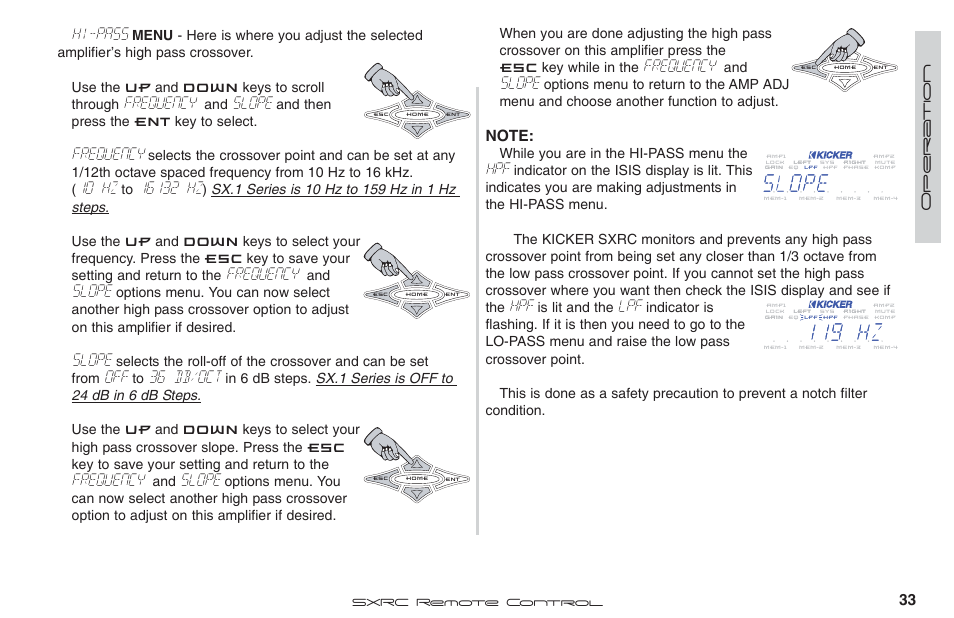 Hi-pass, Frequency, Slope | 10 hz, 36 db/oct | Fortinet 2 SXRC User Manual | Page 33 / 88