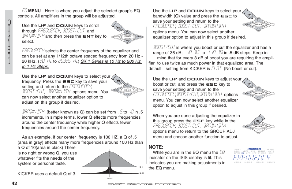 Frequency, Boost/cut, Bandwidth | 20 hz, 18 db, Flat | Fortinet 2 SXRC User Manual | Page 42 / 88