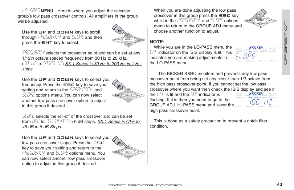 Frequency, Slope, Lo-pass | 30 hz, 36 db/oct | Fortinet 2 SXRC User Manual | Page 43 / 88