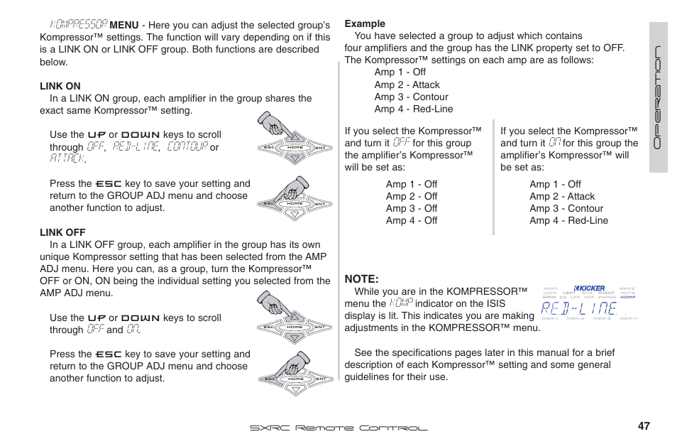 Komp, Kompressor, Red-line | Contour, Attack | Fortinet 2 SXRC User Manual | Page 47 / 88