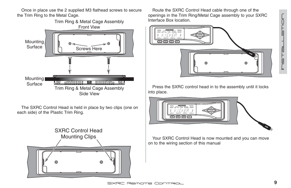 Sxrc control head mounting clips | Fortinet 2 SXRC User Manual | Page 9 / 88