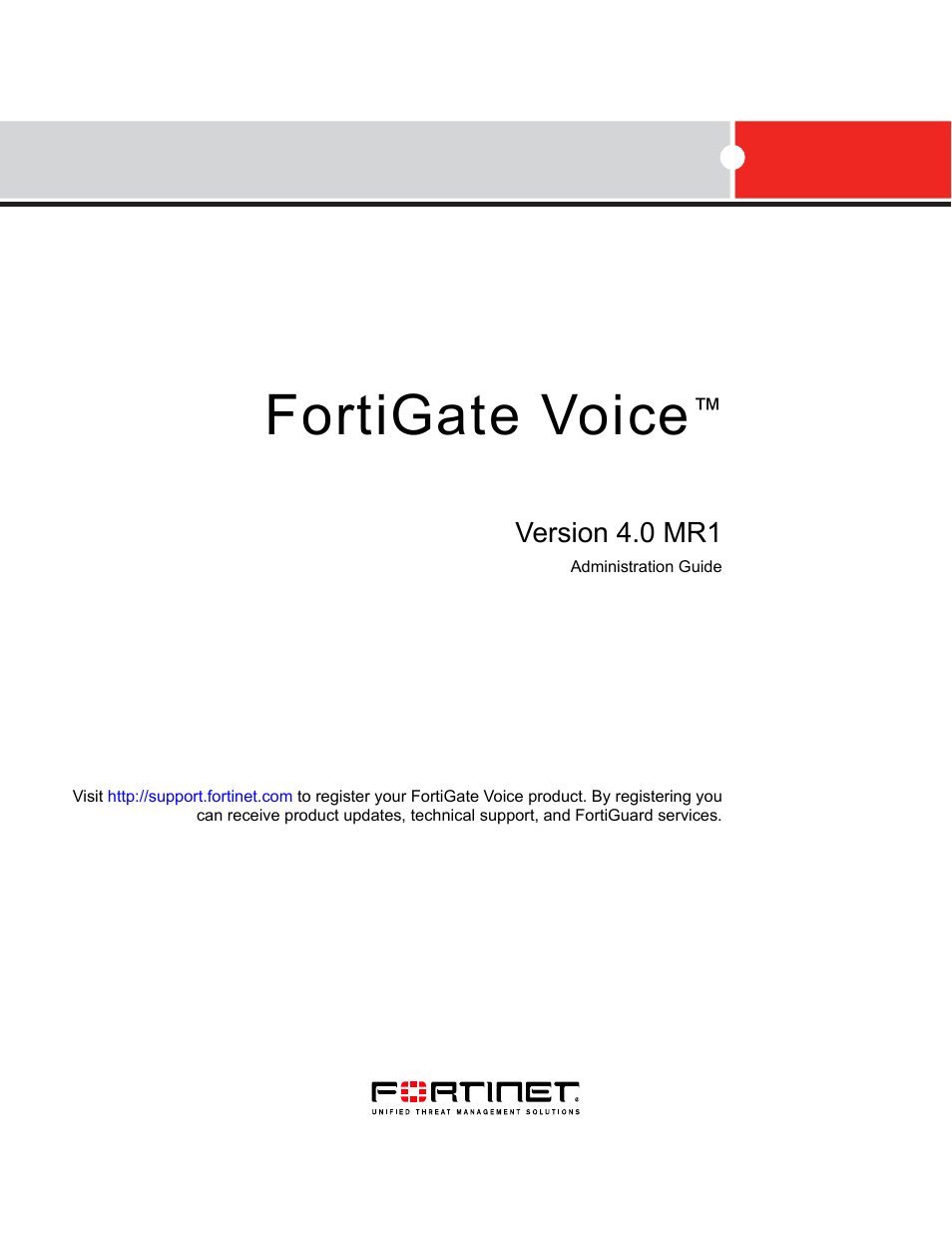 Fortinet FortiGate Voice 4.0 MR1 User Manual | 60 pages