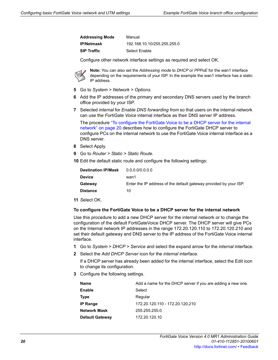 Fortinet FortiGate Voice 4.0 MR1 User Manual | Page 20 / 60