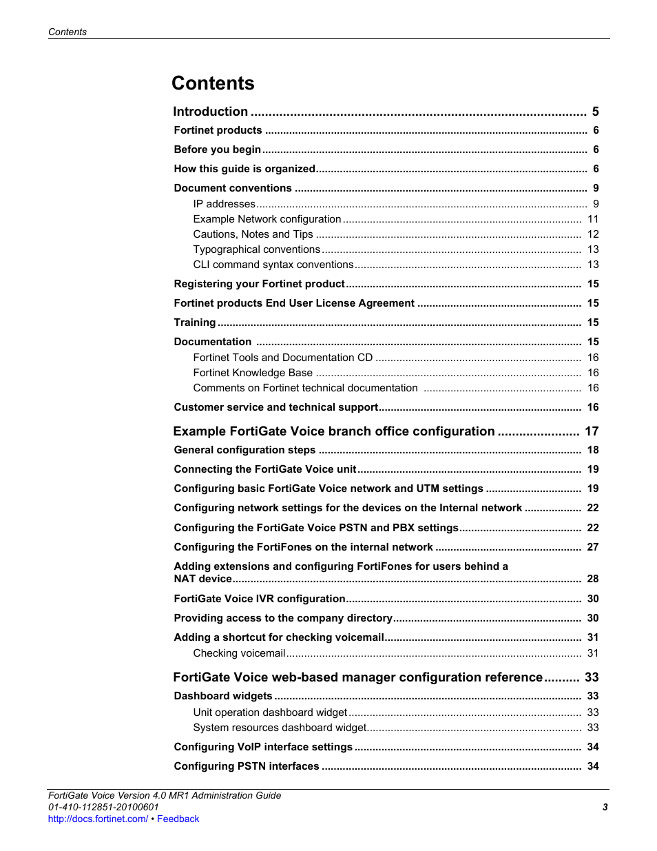 Fortinet FortiGate Voice 4.0 MR1 User Manual | Page 3 / 60