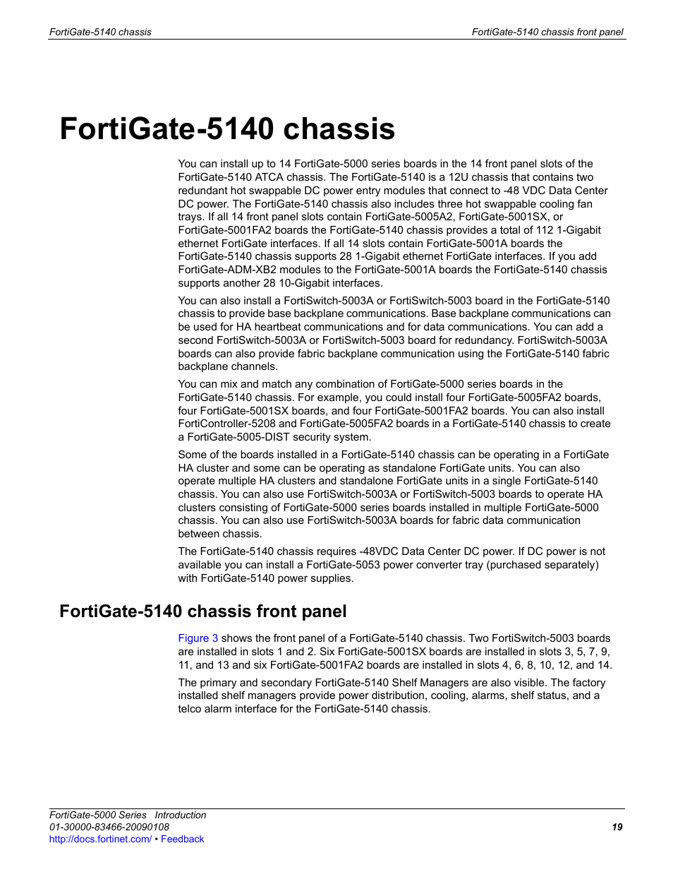 Fortigate-5140 chassis, Fortigate-5140 chassis front panel | Fortinet FortiGate-5000 User Manual | Page 19 / 77