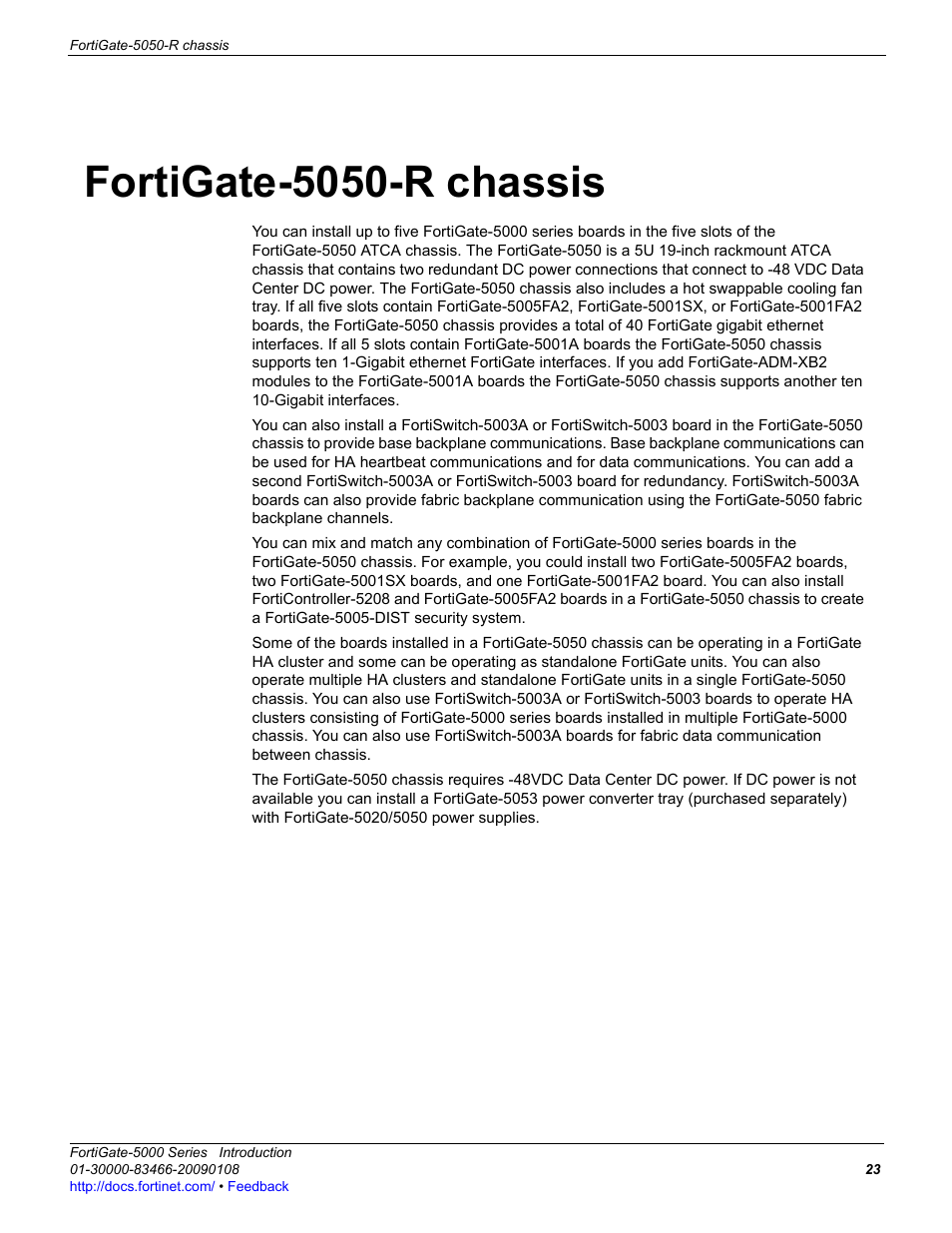 Fortigate-5050-r chassis | Fortinet FortiGate-5000 User Manual | Page 23 / 77