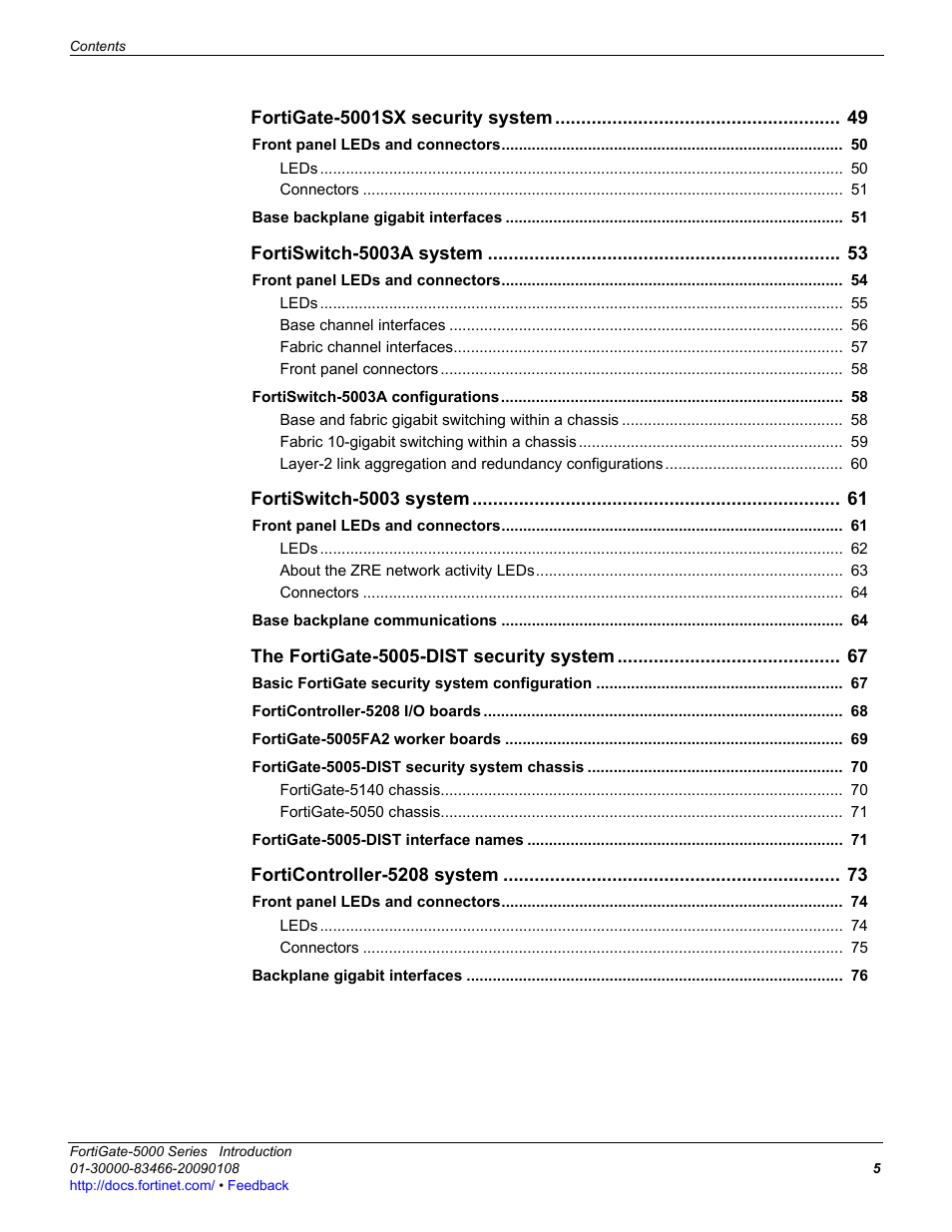 Fortinet FortiGate-5000 User Manual | Page 5 / 77