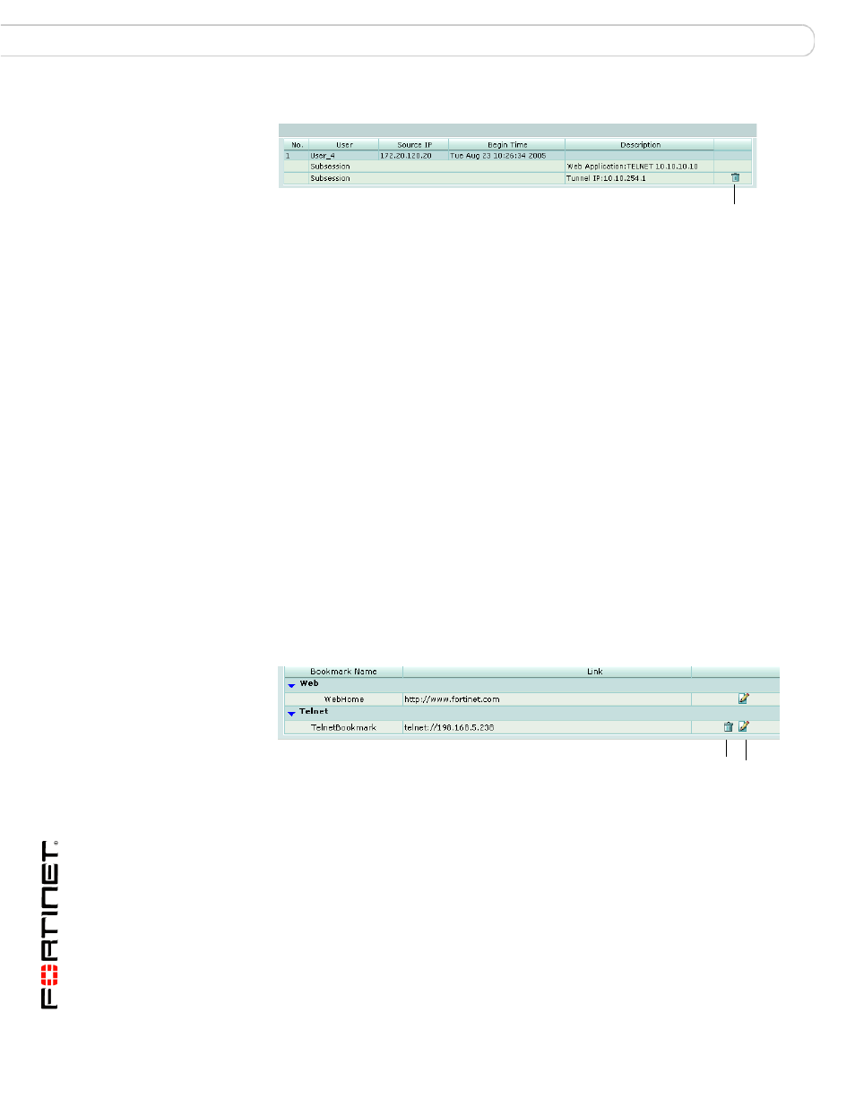 Configuring ssl vpn bookmarks and bookmark groups, Viewing the ssl vpn bookmark list | Fortinet FORTIOS V3.0 MR7 User Manual | Page 50 / 90