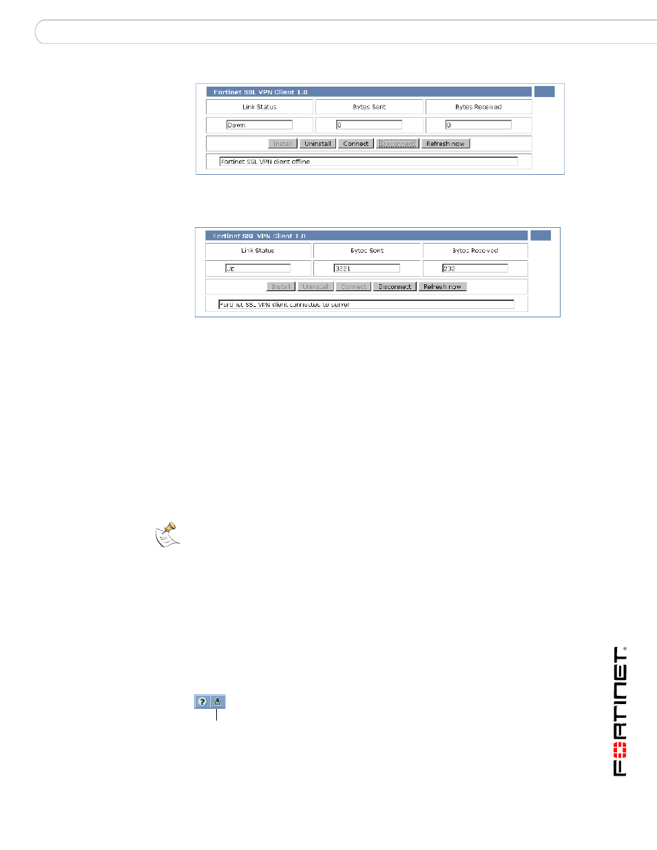 Uninstalling the activex/java platform plugin, Logging out | Fortinet FORTIOS V3.0 MR7 User Manual | Page 83 / 90