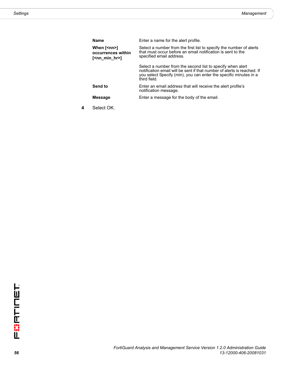 Fortinet FortiGuard Analysis 1.2.0 User Manual | Page 56 / 76