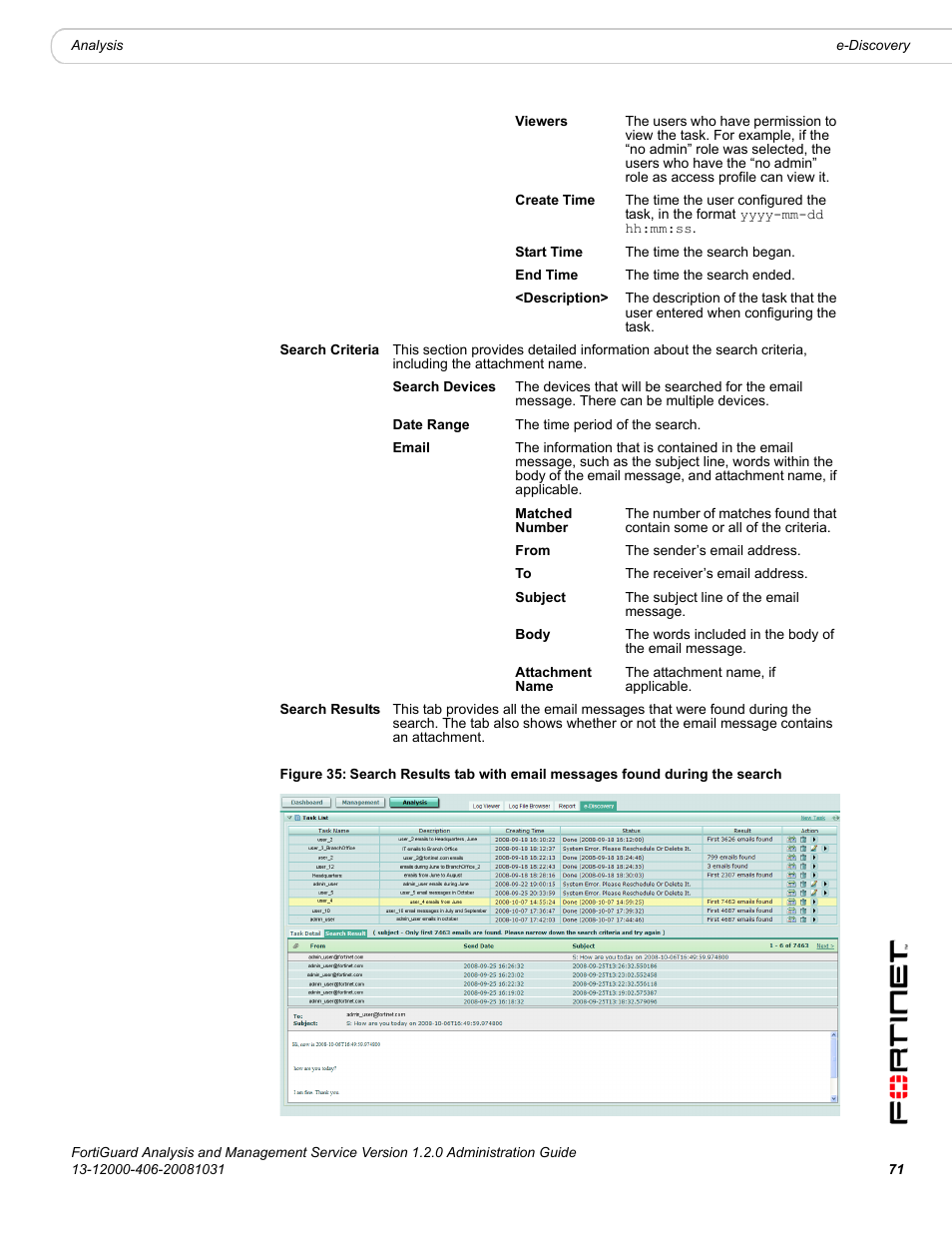 Fortinet FortiGuard Analysis 1.2.0 User Manual | Page 69 / 76