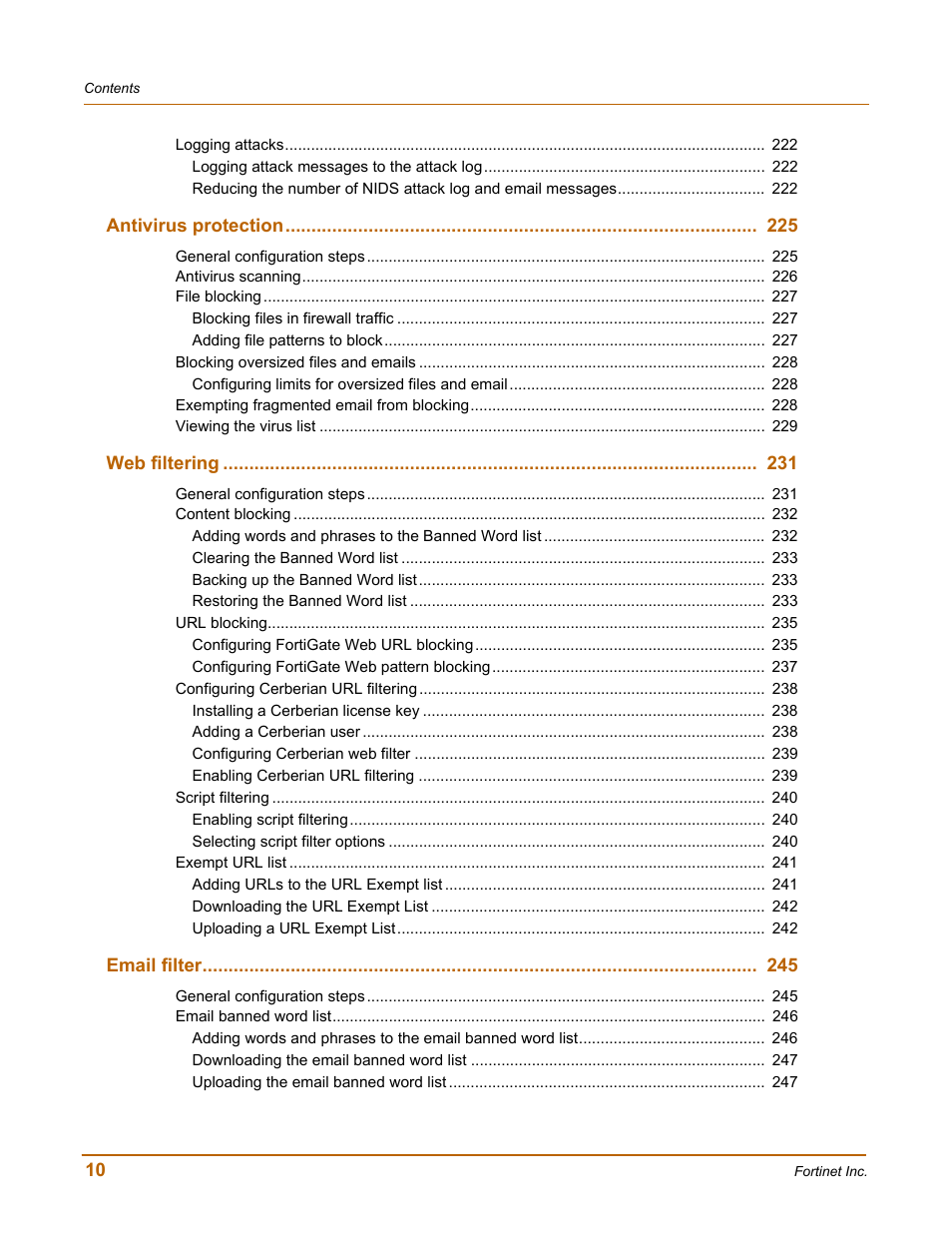 Fortinet FortiGate 50A User Manual | Page 10 / 272