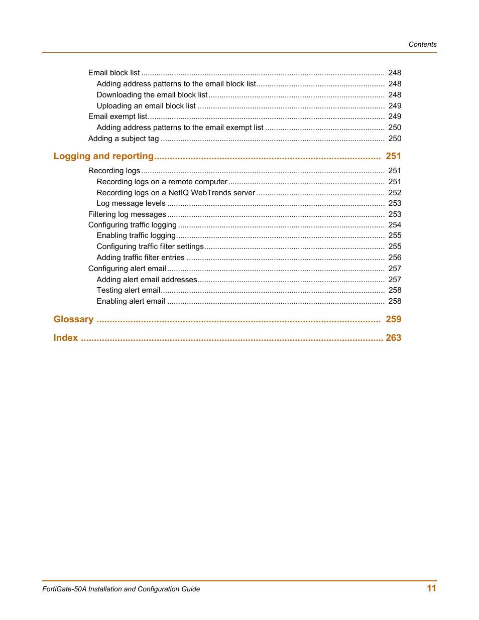 Fortinet FortiGate 50A User Manual | Page 11 / 272