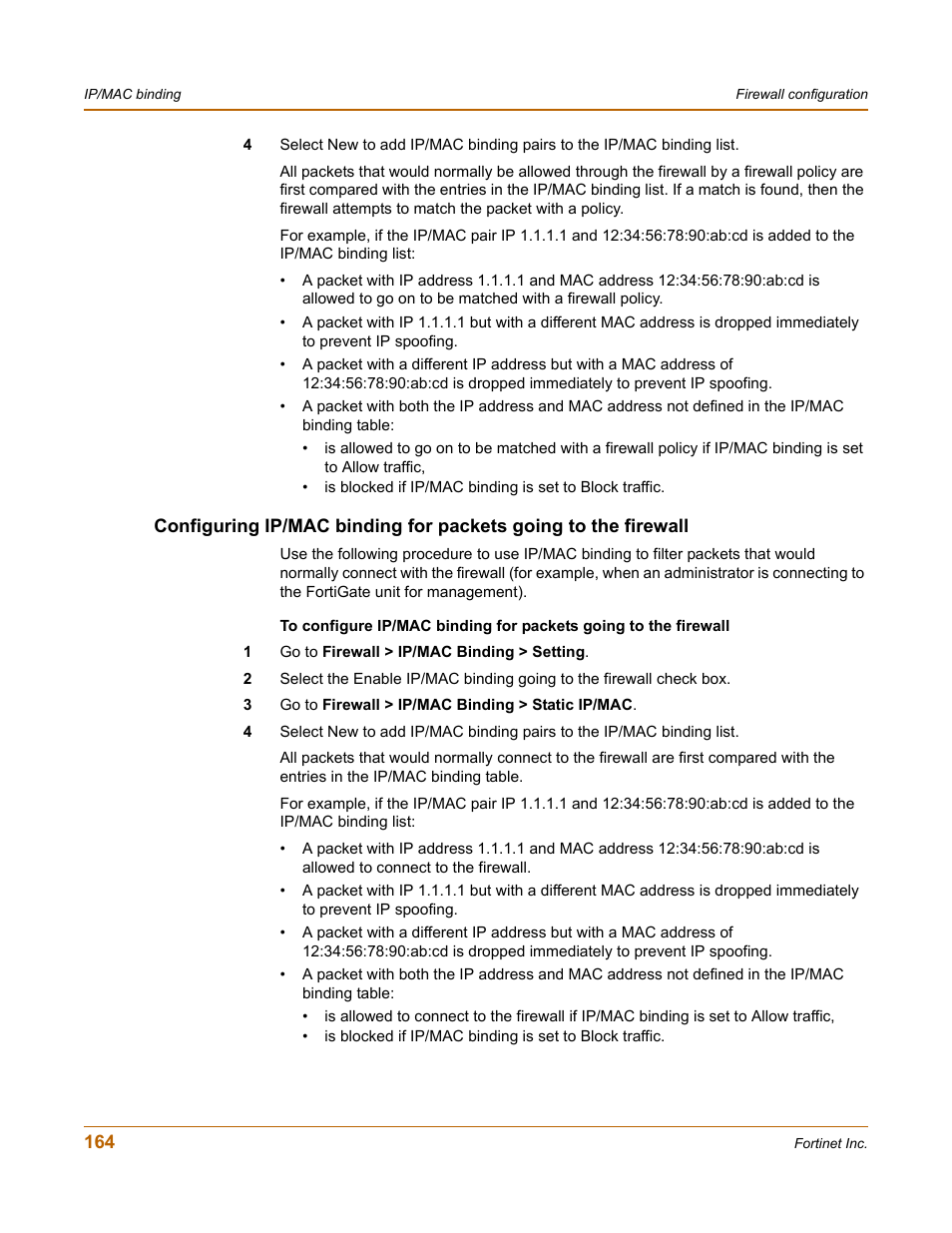 Fortinet FortiGate 50A User Manual | Page 164 / 272