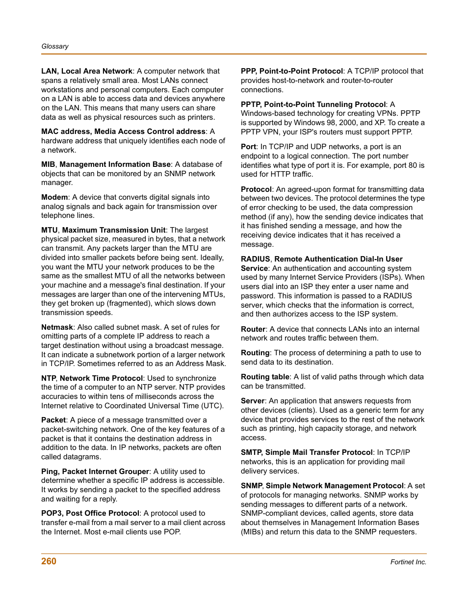 Fortinet FortiGate 50A User Manual | Page 260 / 272